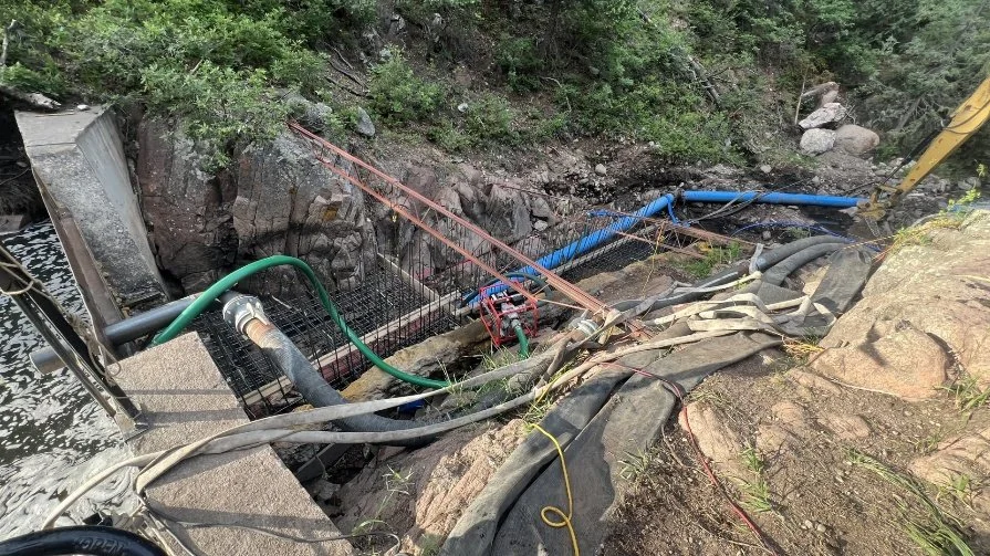 Work on Middle Creek diversion structure repair