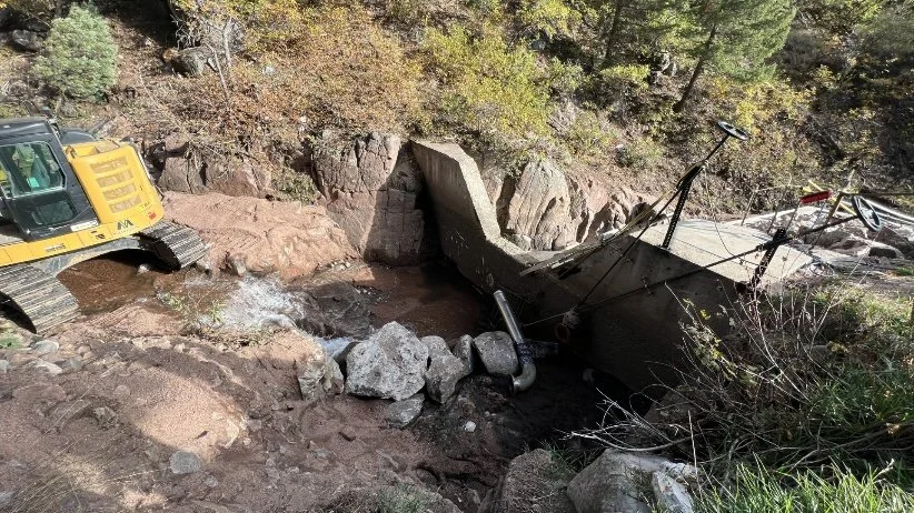 Work on Middle Creek diversion structure repair