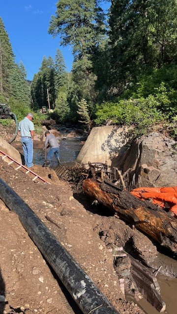 Damage to Middle Creek reservoir after major storm event