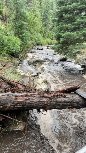 Damage to Middle Creek streambed after major storm event