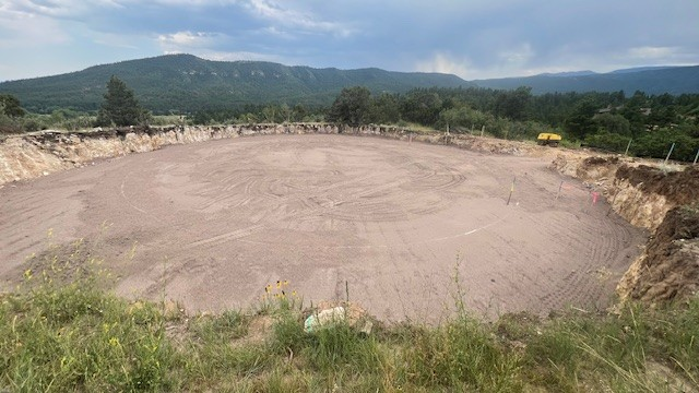 The fully cleared ground for the new tank