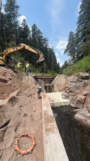 Work on Middle Creek diversion structure repair