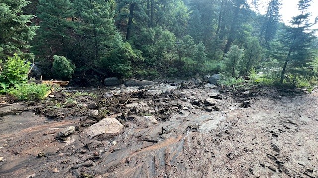 Damage to Middle Creek streambed after major storm event