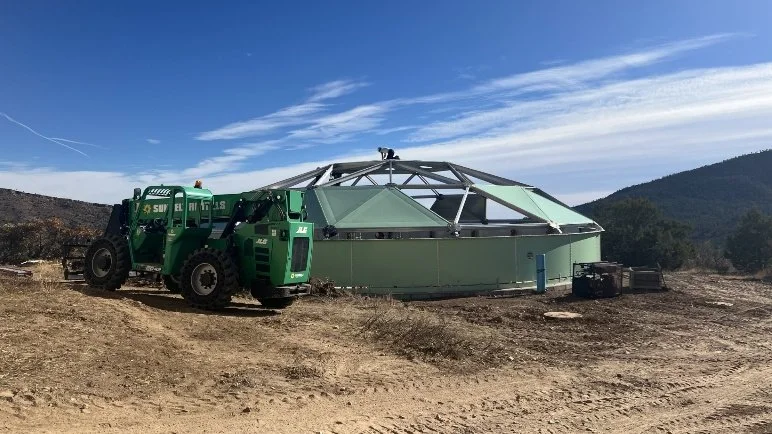 Construction of the new tank starts at the top and works down