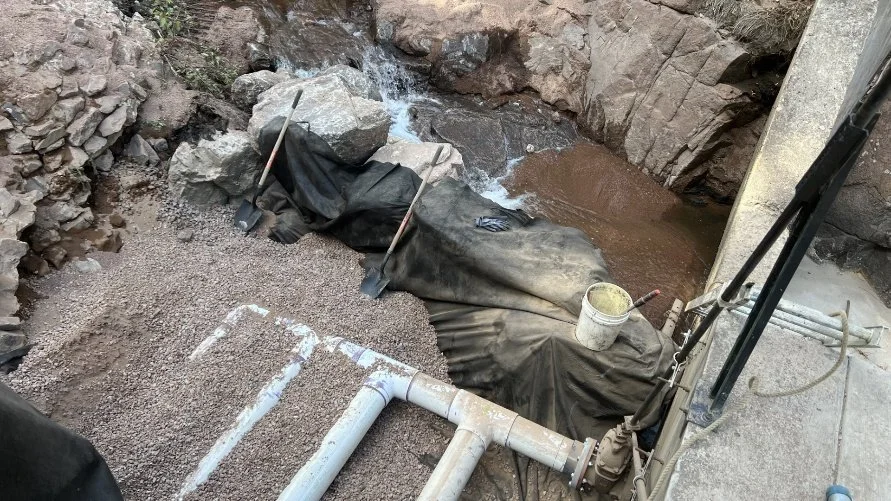 Work on Middle Creek diversion structure repair