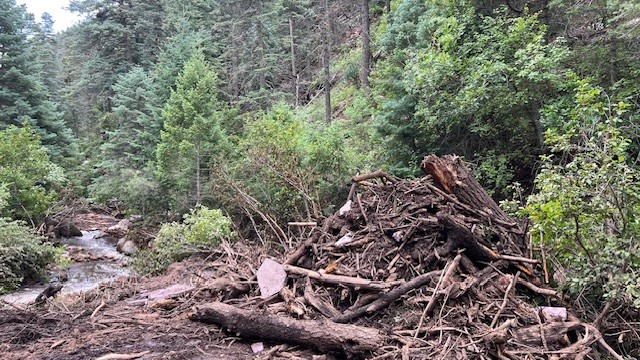 Damage to Middle Creek streambed after major storm event