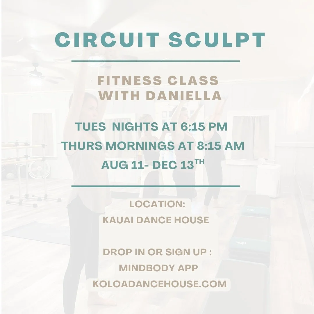 ✨Aug - Dec schedule is Here ! Sign up open ! 
@kauaidancehouse or on @mindbody app 
🙌🏽Stay healthy and exercising - stretching - grounding - together !