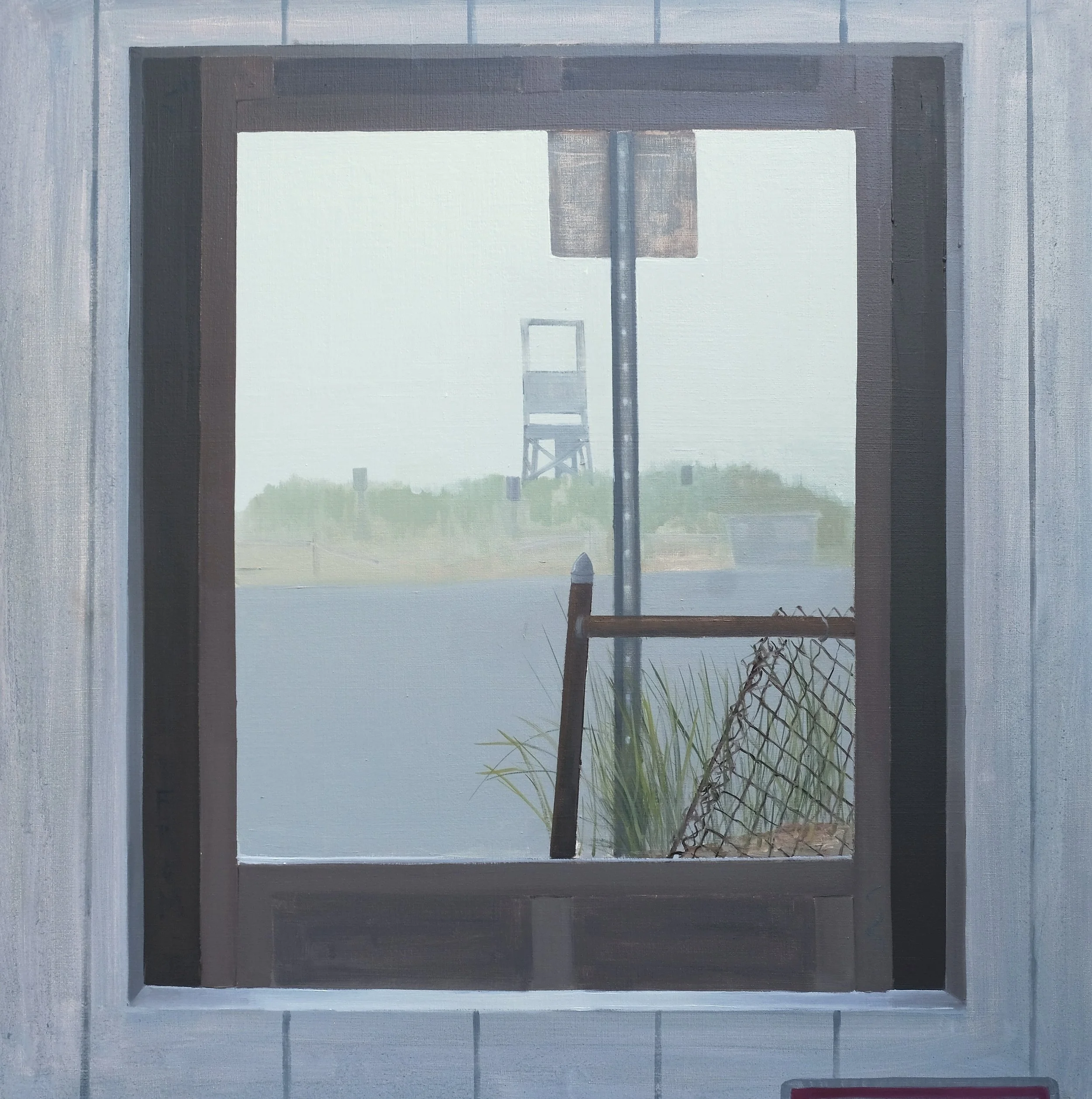 White Crest, Fog, 2024, oil on canvas, 36 x 36  in