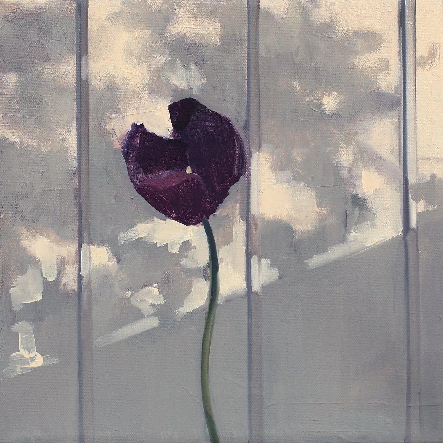 Purple Tulip, 2025, oil on canvas, 12 x 12 in