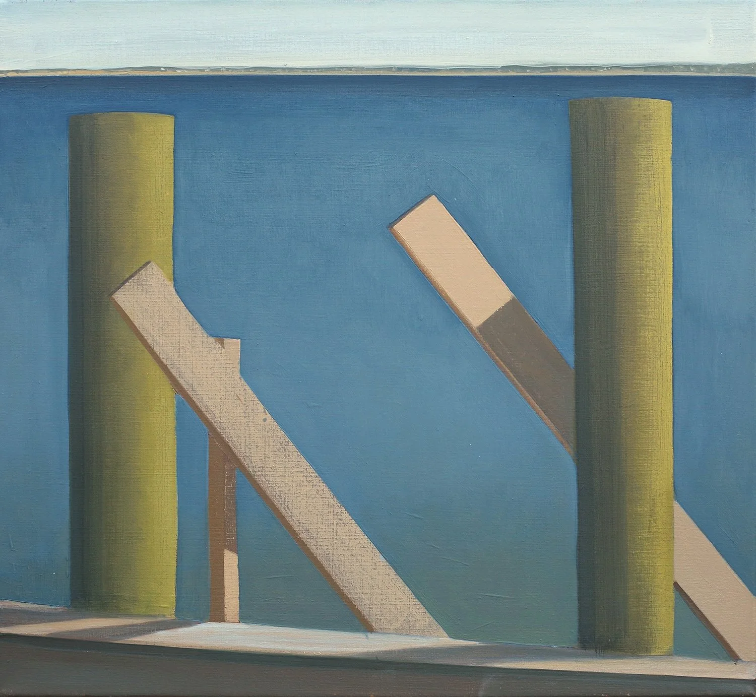 Stairs to the Bay, 2025, oil on canvas, 22 x 24 in