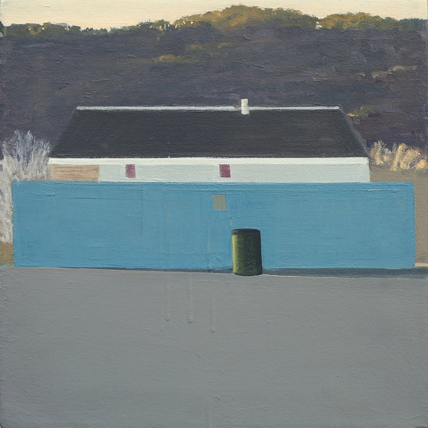 Winter at Newcomb Hollow, 2025, oil on canvas, 15 x 15 in