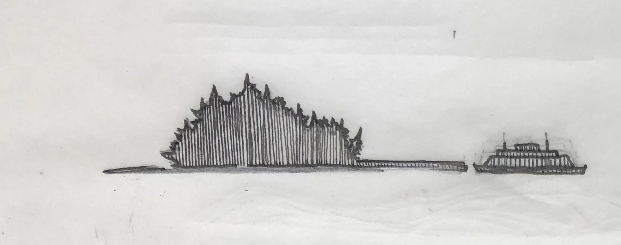 Hand drawn illustration for the Vashon Chamber of Commerce logo