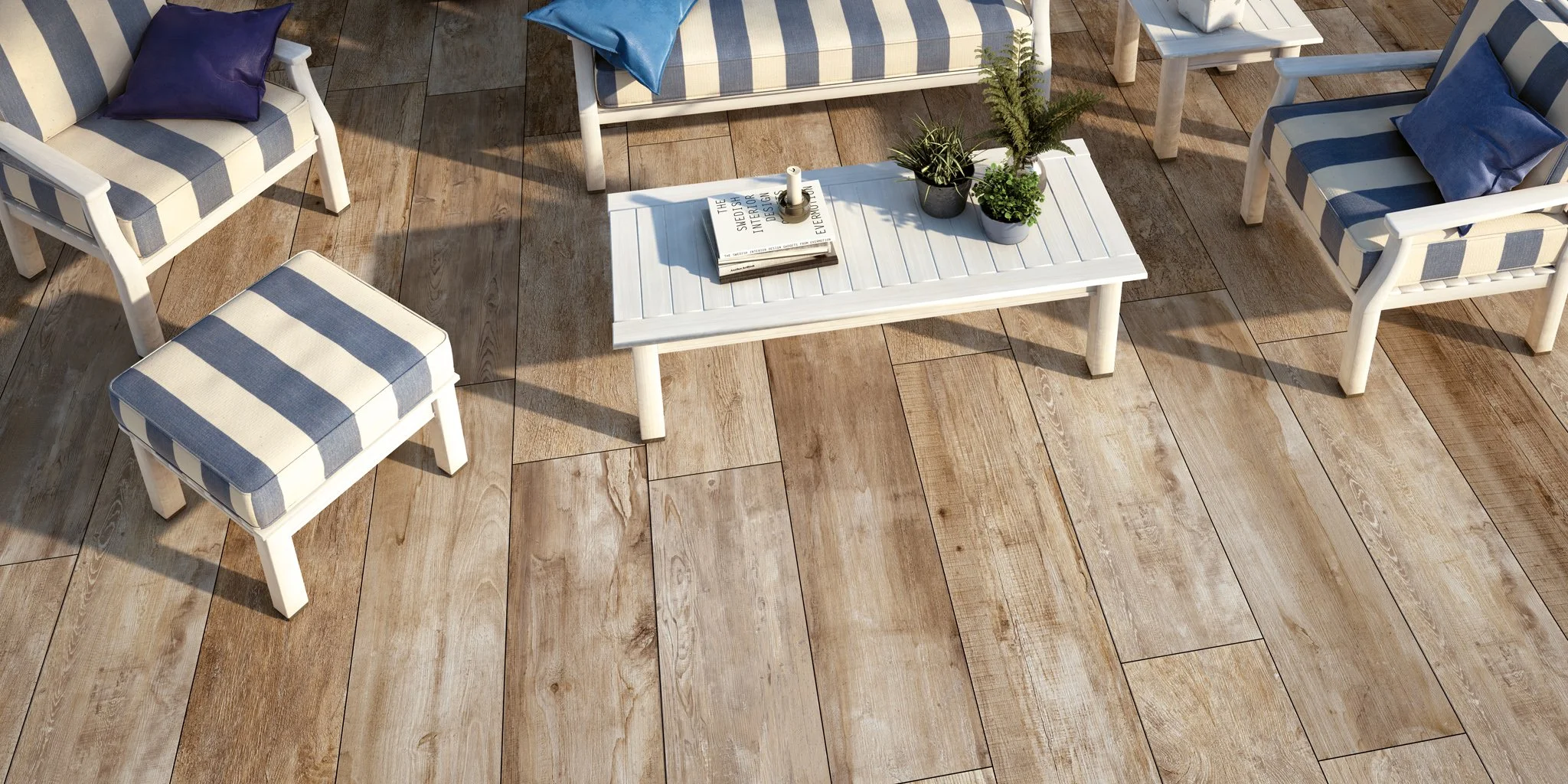 Natural wood grain porcelain tile creating a warm and elegant atmosphere in a Toronto residence.