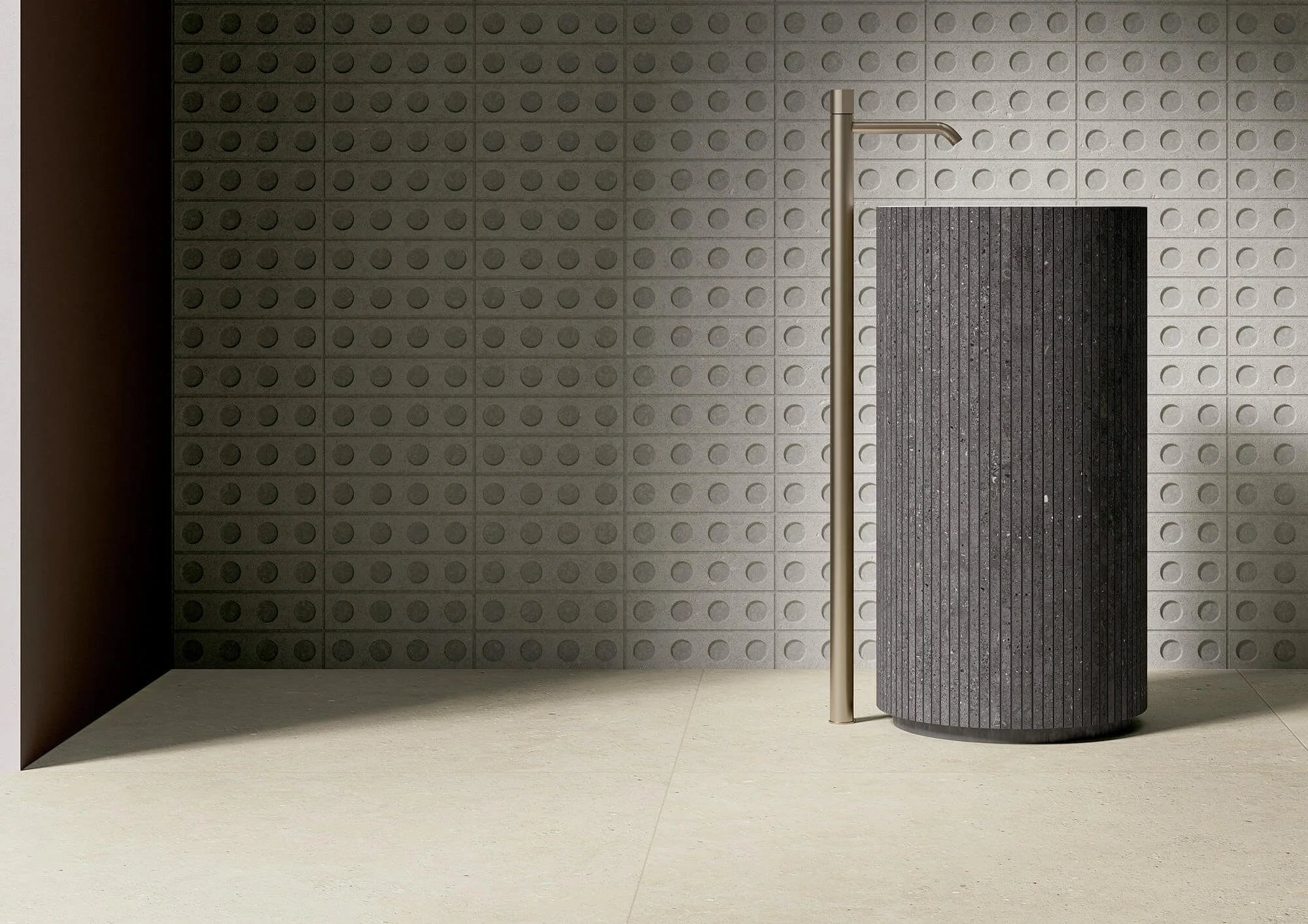 Luna Off-White concrete look porcelain tile with matte finish for floor and wall