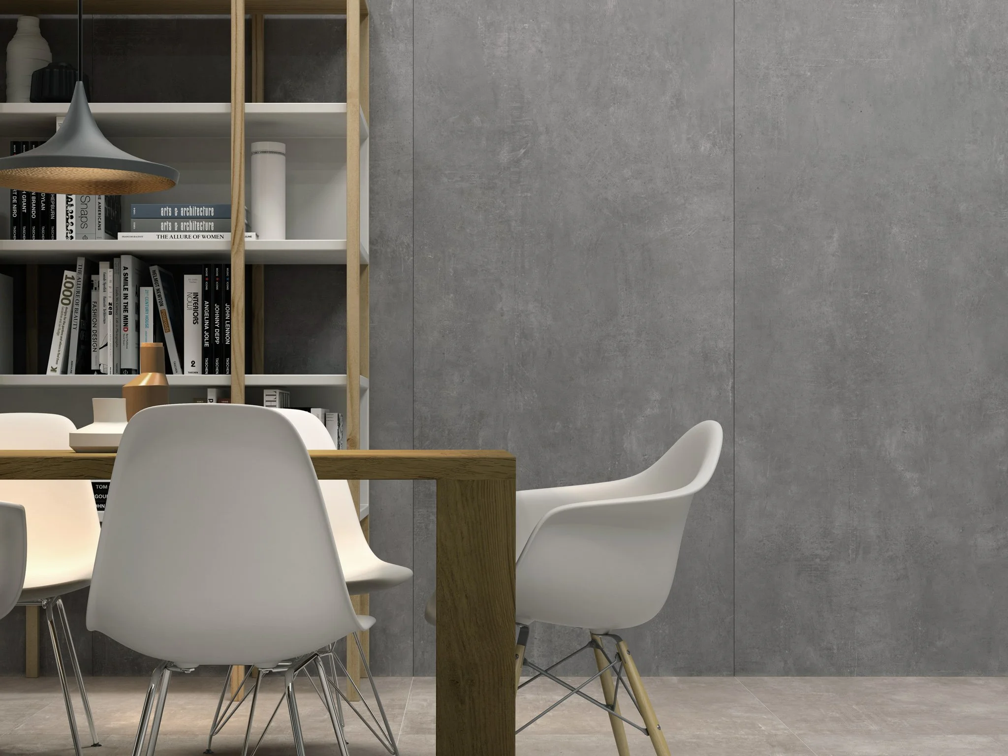 Refined cement-style tile flooring by Sapphirus Stone & Tile.