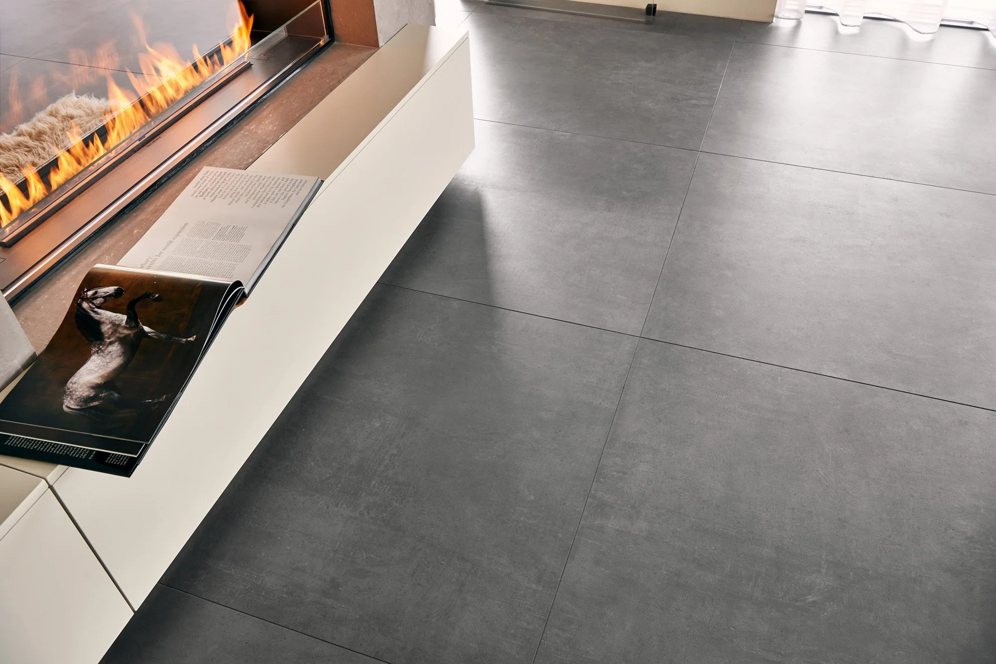 Subtle concrete texture tile with an elegant, contemporary finish.