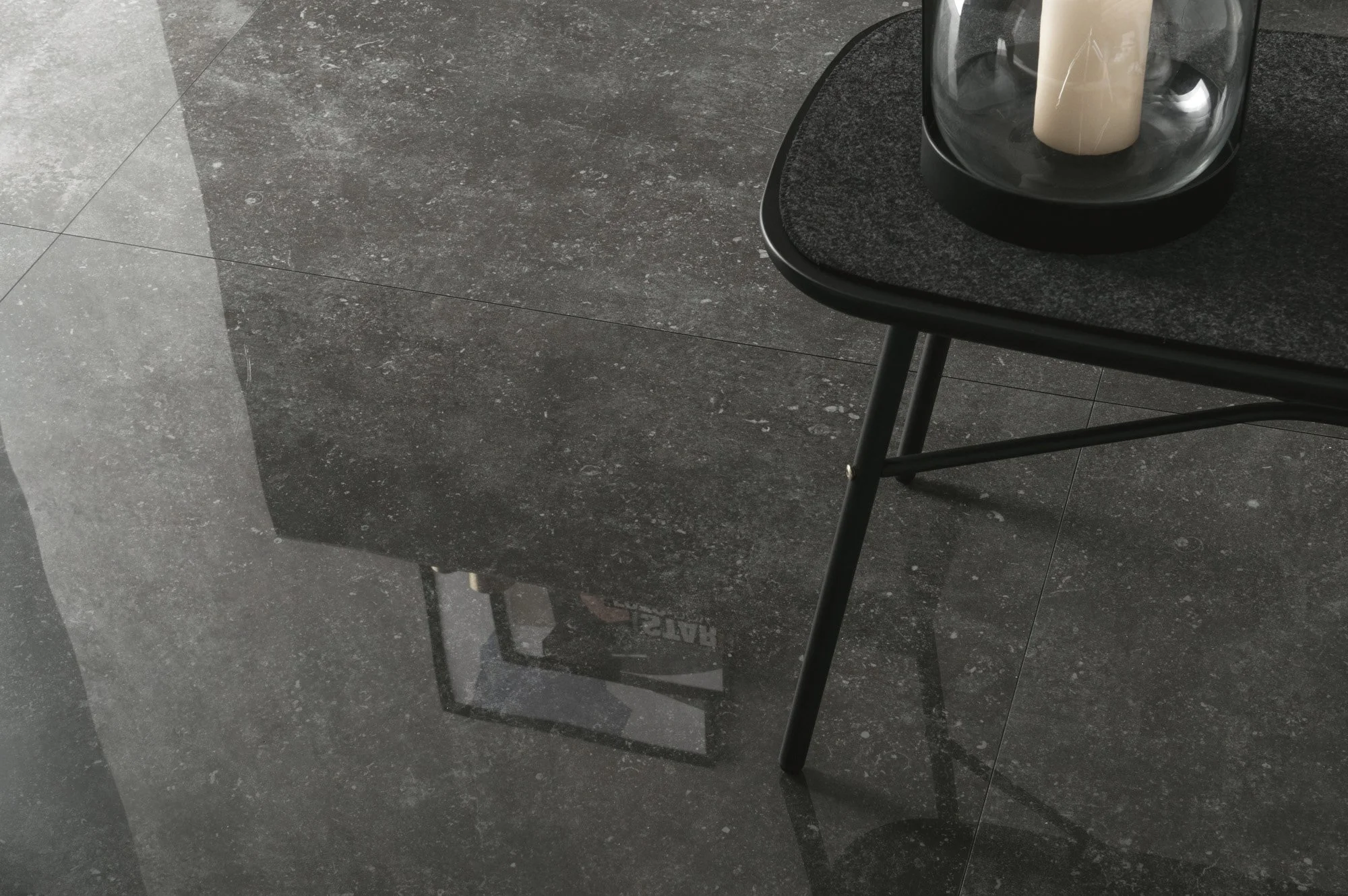 Modern grey concrete look tile with a clean matte surface.