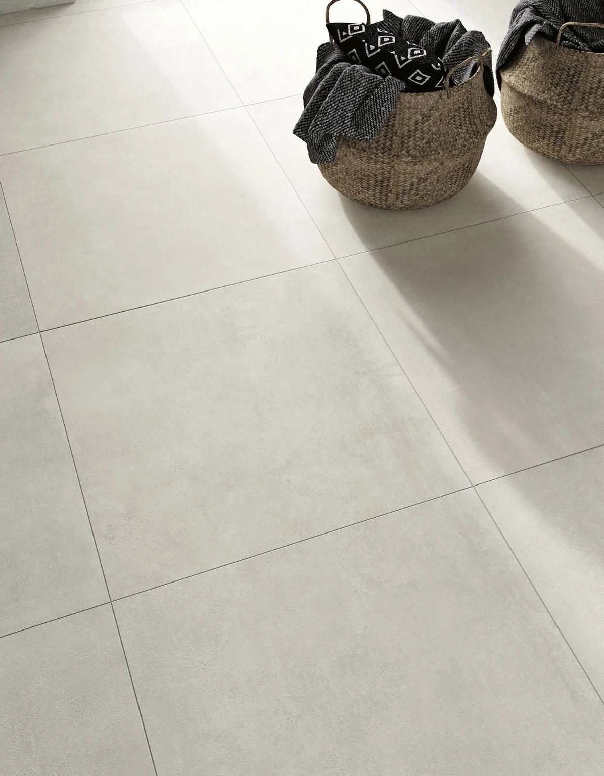 Neutral concrete look tile perfect for modern Toronto homes.