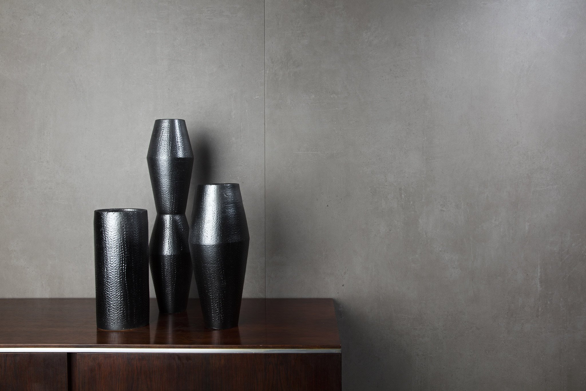 Concrete effect porcelain tile with a sophisticated urban feel.