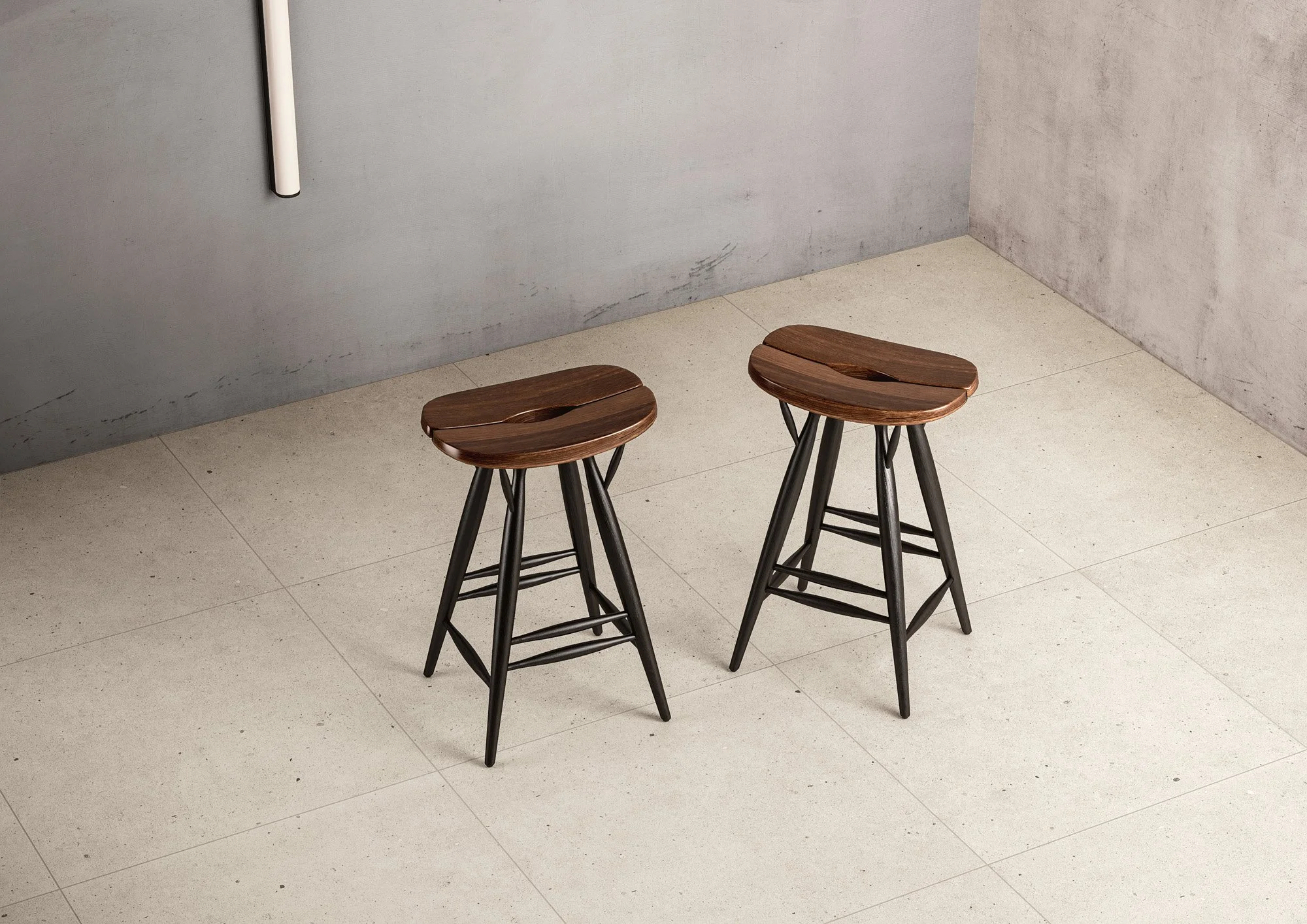 Contemporary interior showcasing concrete effect porcelain tile by Sapphirus Stone & Tile.