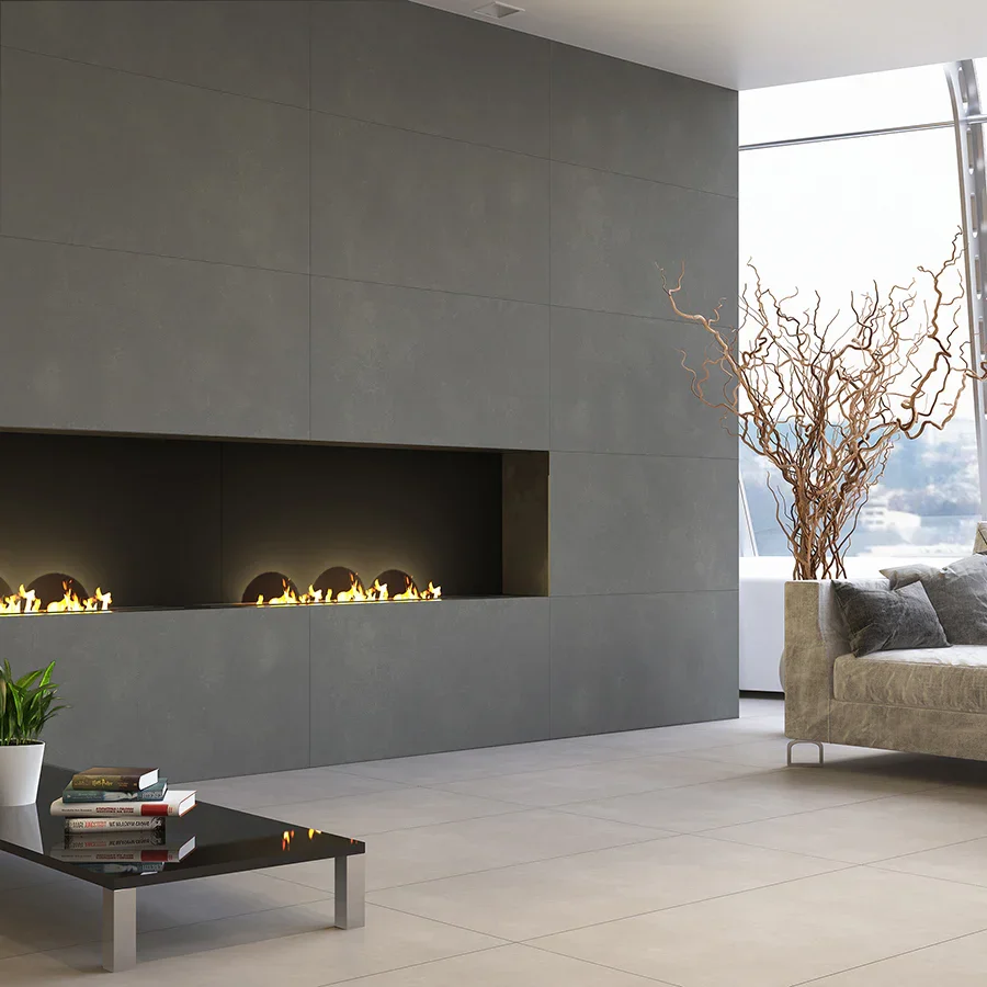 48"x72" Concept Grey 9mm Matte Rectified Concrete Look Porcelain Slab Floor and Wall Tile