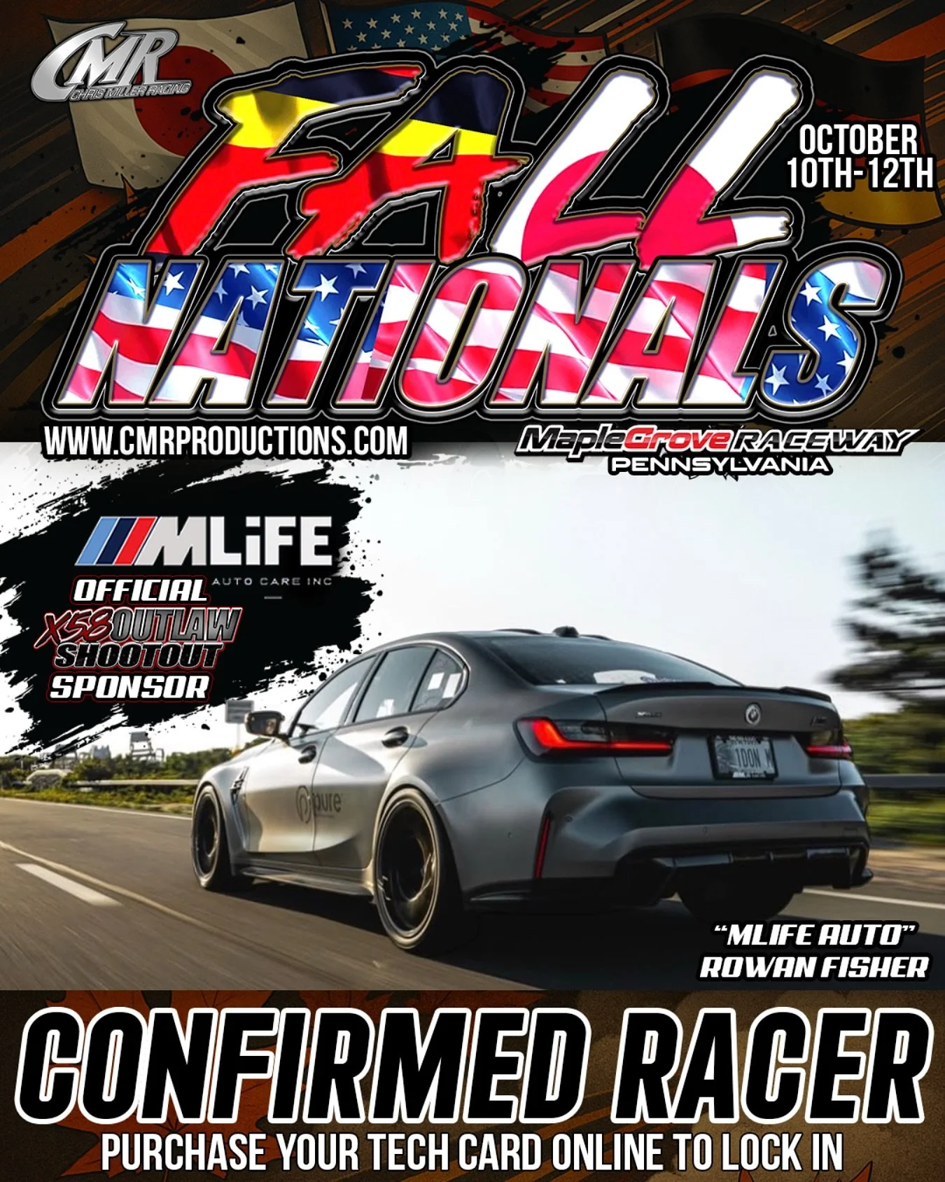 Fall Nationals 2025!
📍 Maple Grove Raceway
🗓️ October 10th-12th
10/10/25 - 10/12/25
Mohnton, Pennsylvania 

#chrismillerracing #cmrproductions #cmr #maplegroveraceway #raceway #dragway #dragracing #dragrace #racecar #race