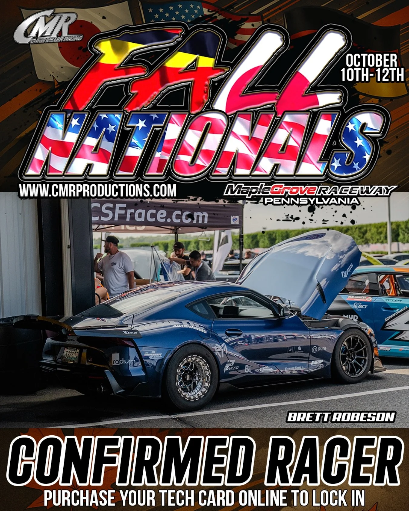 Fall Nationals 2025!
📍 Maple Grove Raceway
🗓️ October 10th-12th
10/10/25 - 10/12/25
Mohnton, Pennsylvania 

#chrismillerracing #cmrproductions #cmr #maplegroveraceway #raceway #dragway #dragracing #dragrace #racecar #race