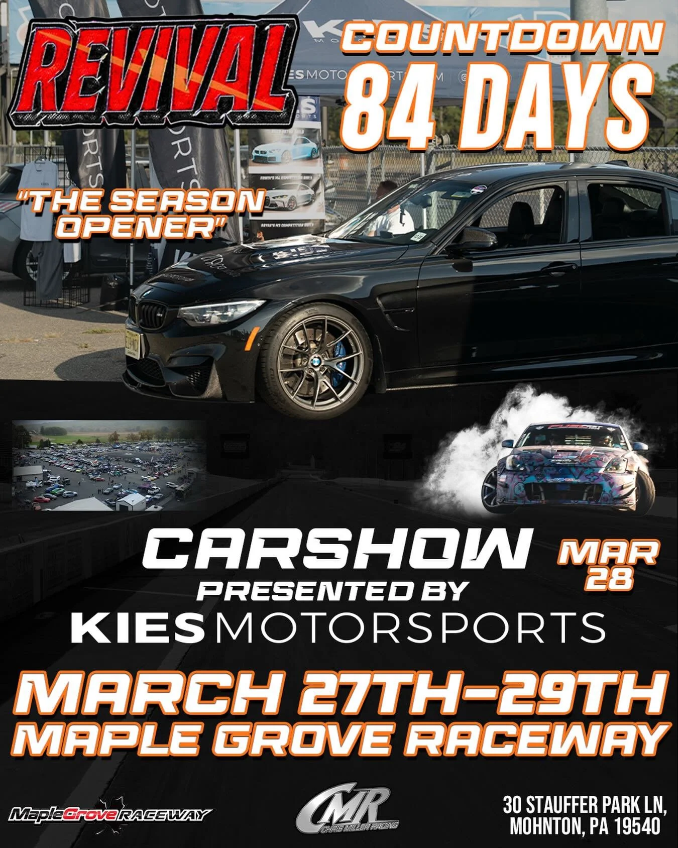 The Season Open this year! Have those cars Ready🔥
Instagram DM 📲 @chrismillerracing
Website 💻 www.cmrproductions.com
Email 📩 info@cmrproductions.com

#CMRProductions #Dragracing #maplegroveraceway #drifting #Pennsylvania