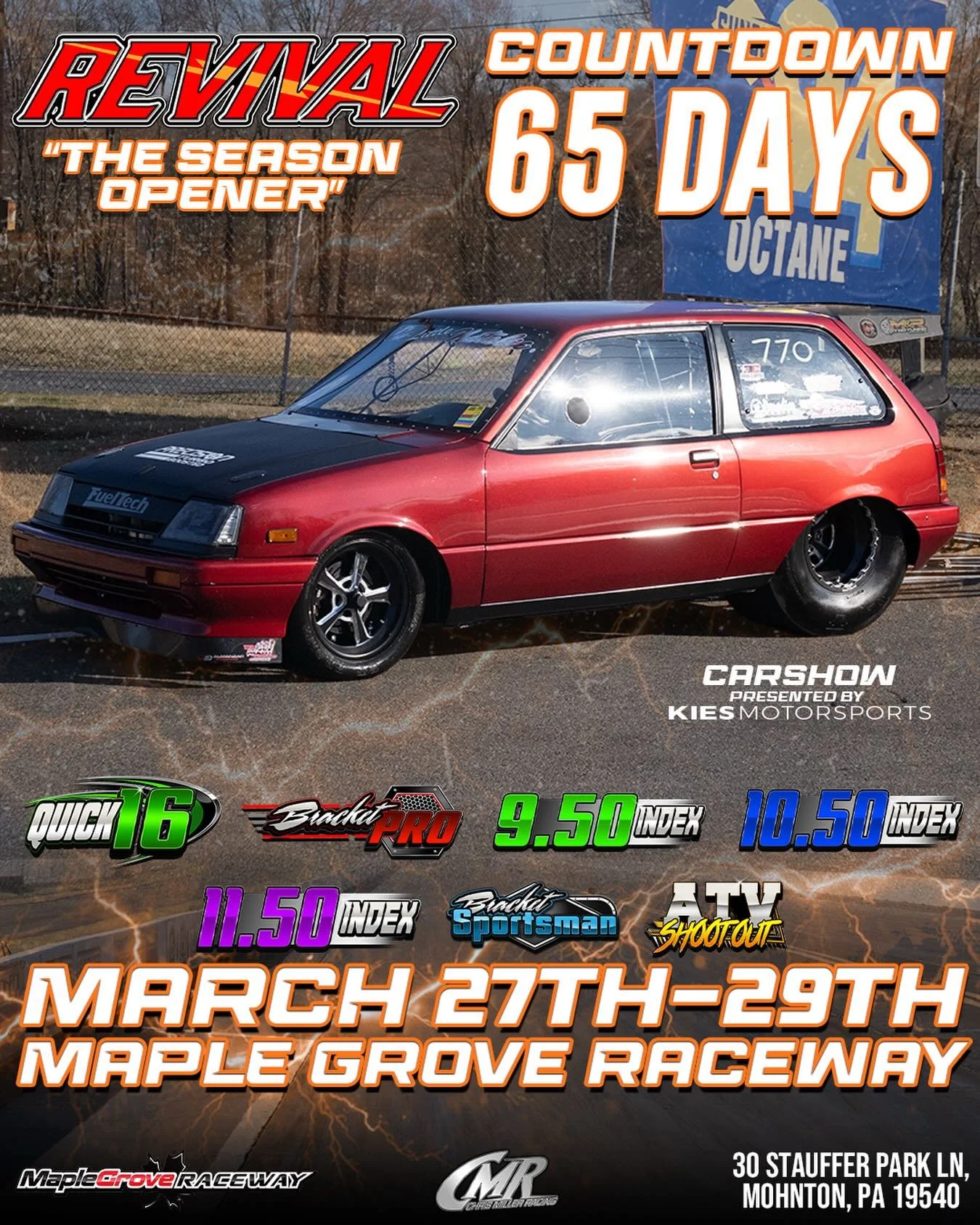 Almost down to 2 months until Revival 🔥🔥
Instagram DM 📲 @chrismillerracing
Website 💻 www.cmrproductions.com
Email 📩 info@cmrproductions.com

#CMRProductions #Dragracing #maplegroveraceway #drifting #Pennsylvania