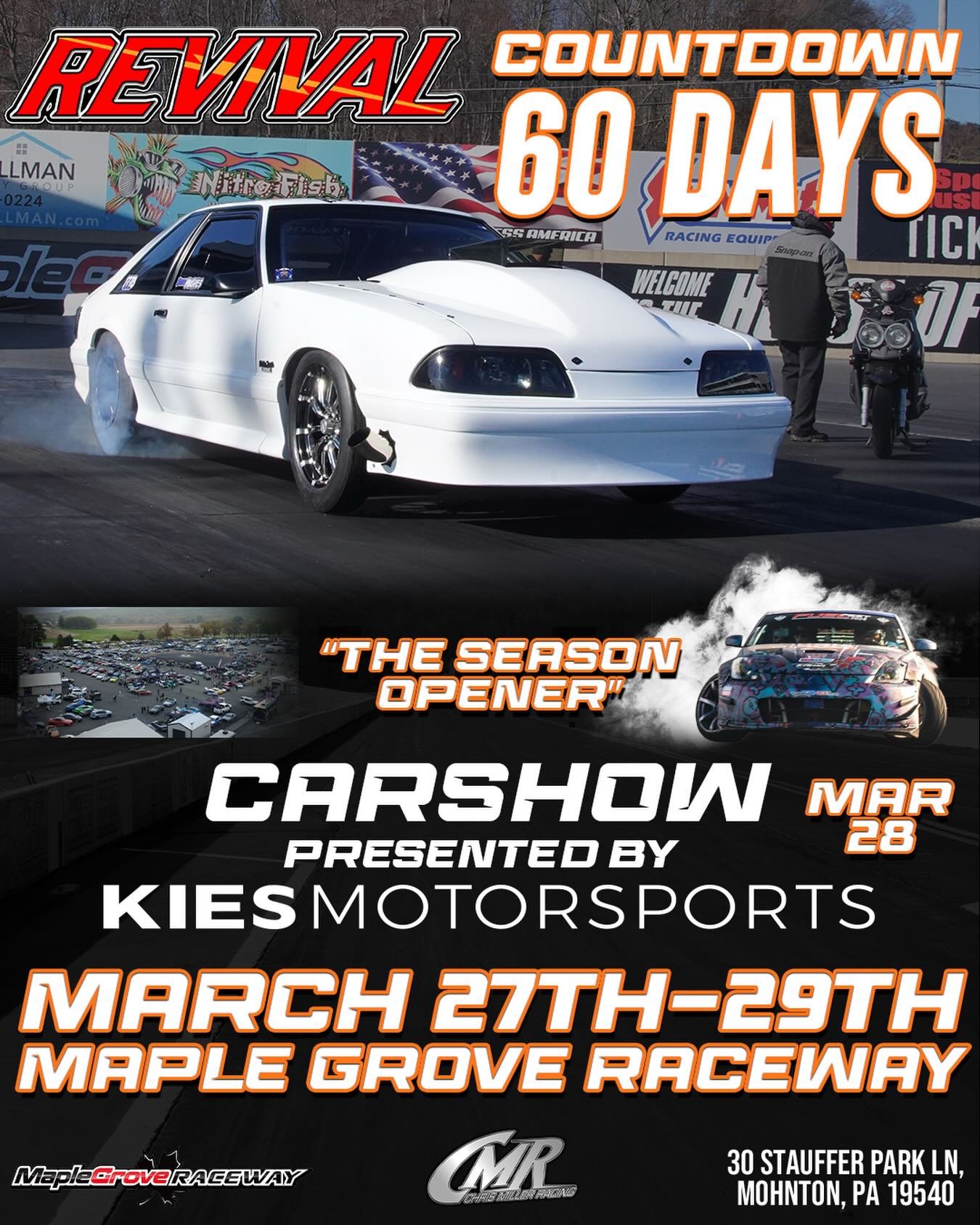 A solid 3 months away 🔥 If you need more information don&rsquo;t hesitate to reach out ⤵️
Instagram DM 📲 @chrismillerracing
Website 💻 www.cmrproductions.com
Email 📩 info@cmrproductions.com

#CMRProductions #Dragracing #maplegroveraceway #drifting