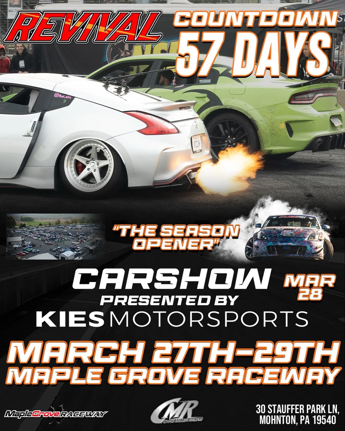 The Kies Autoshow is coming back! Make sure to come out and support them 🔥
Instagram DM 📲 @chrismillerracing
Website 💻 www.cmrproductions.com
Email 📩 info@cmrproductions.com

#CMRProductions #Dragracing #maplegroveraceway #drifting #Pennsylvania
