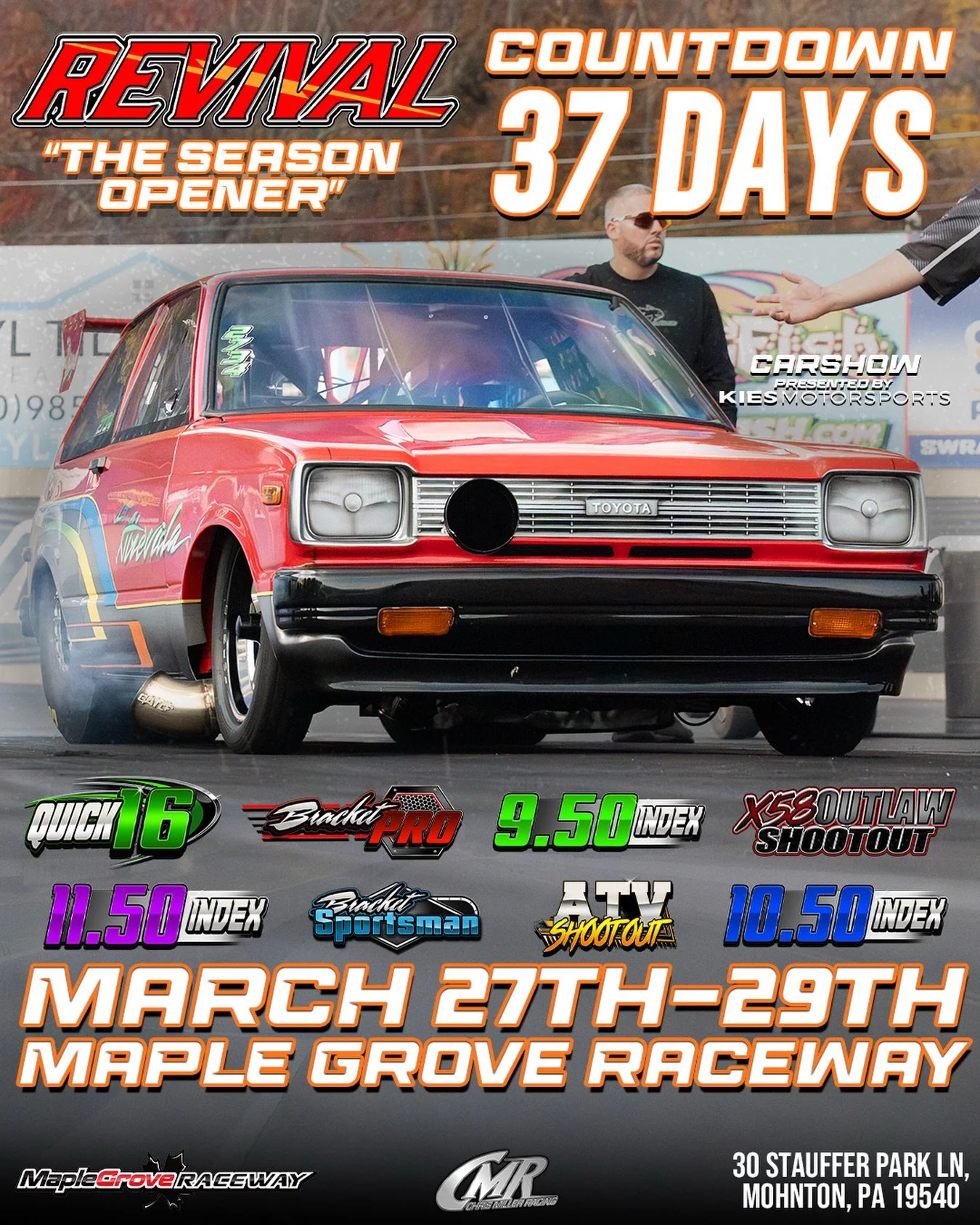 37 Days Away 💪🔥
Instagram DM 📲 @chrismillerracing
Website 💻 www.cmrproductions.com
Email 📩 info@cmrproductions.com

#CMRProductions #Dragracing #maplegroveraceway #drifting #Pennsylvania