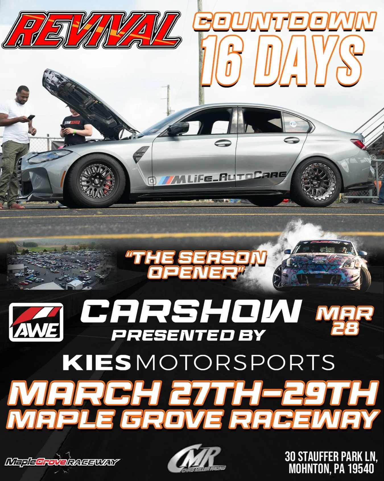 Revival is coming up! Car Show, Drifting, Drag Racing, and more! Going to be a great show. Come out and enjoy! 
Instagram DM 📲 @chrismillerracing
Website 💻 www.cmrproductions.com
Email 📩 info@cmrproductions.com

#CMRProductions #Dragracing #mapleg