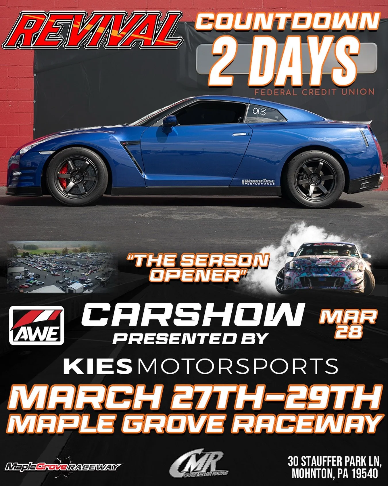 We are 2 Days Away from Revival and 3 Days away from the @kiesmotorsports Auto Show presented by @awetuningofficial 
Instagram DM 📲 @chrismillerracing
Website 💻 www.cmrproductions.com
Email 📩 info@cmrproductions.com

#CMRProductions #Dragracing #m