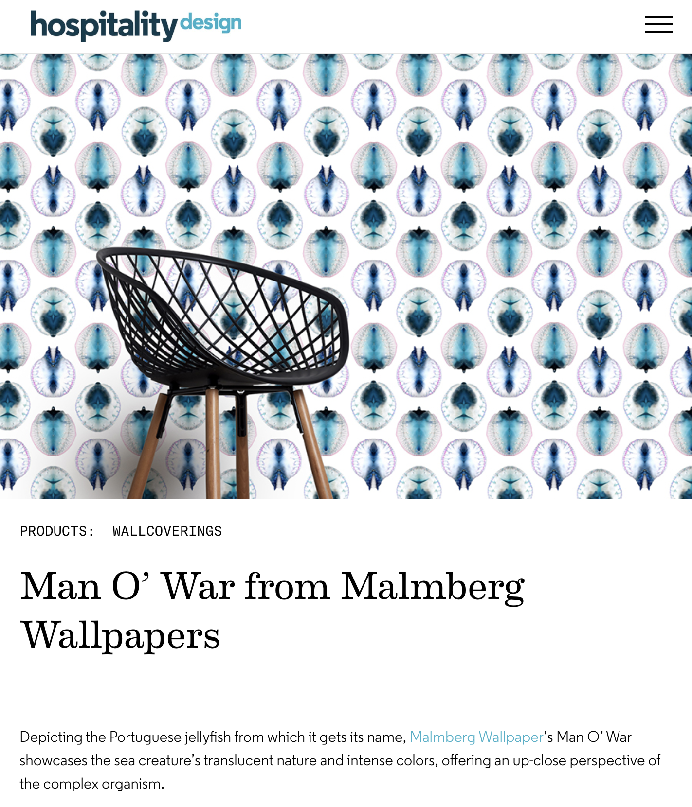 Malmberg Studio Wallpaper in Hospitality Design