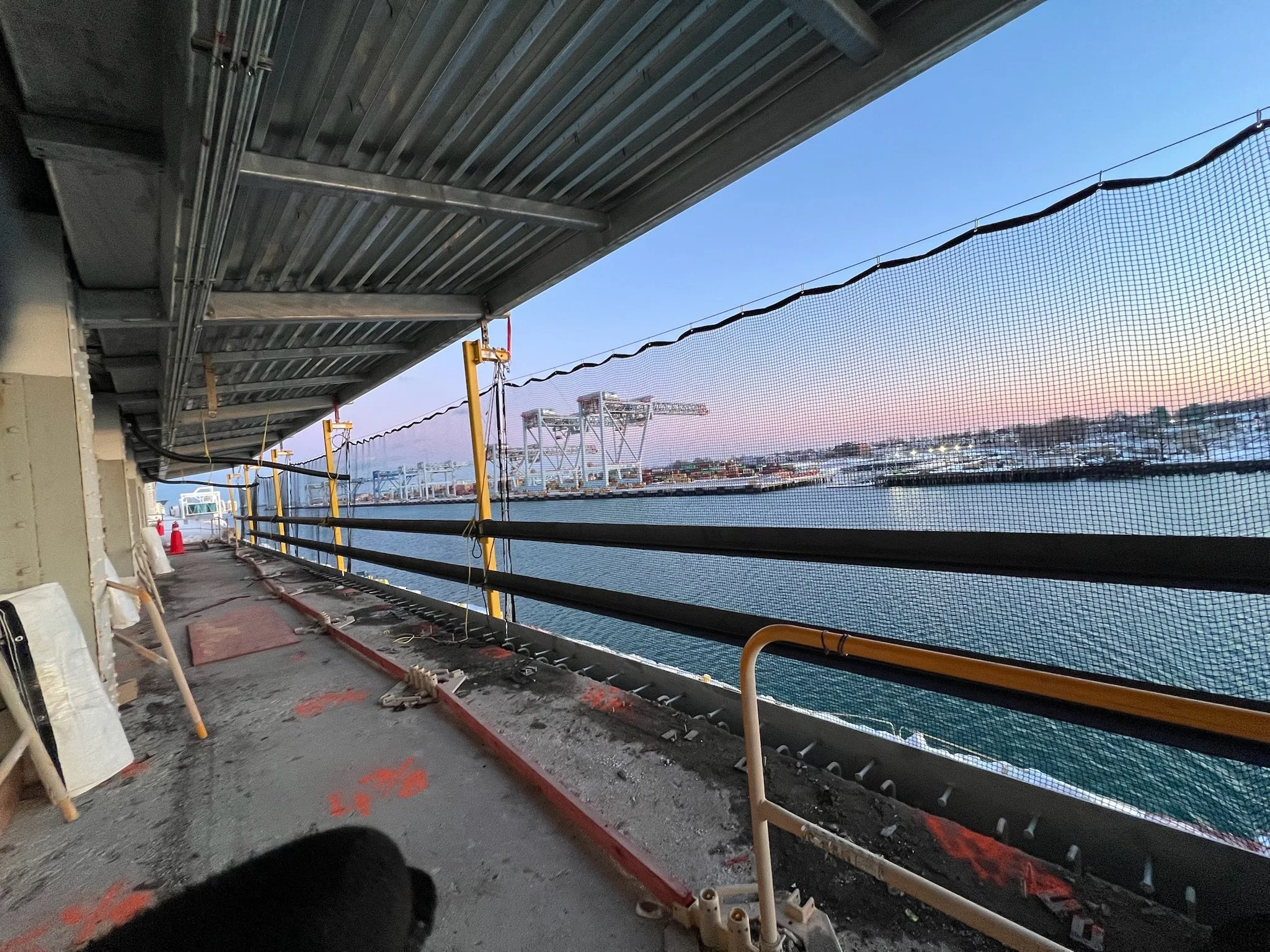 Construction safety netting for renovation and retrofit projects.