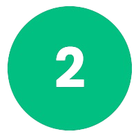 Green circle with the number 2 in black