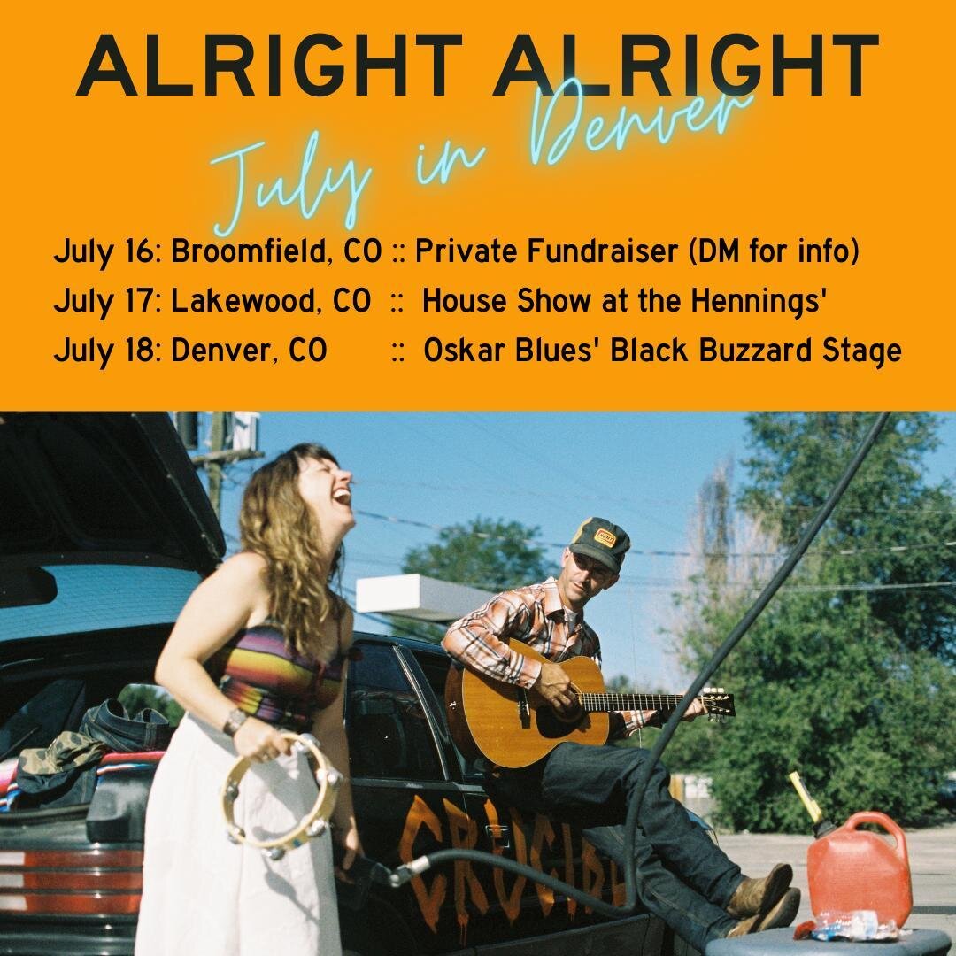 We're back in the Mile High City this week wrapping up our album release tour! We've got 3 great ways to see us in 3 totally different settings with 3 unique bands combos.  Friday, full band fundraiser in Broomfield (DM us for deets!) Saturday, a hou