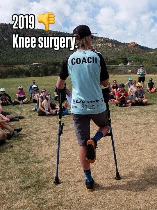 #MotivationMonday

This was 2019. Right after knee surgery. 💩🤦&zwj;♀️

I remember wondering what that season would look like&hellip; and asking myself:

😕 Who am I if I can&rsquo;t ride?

That summer I coached on crutches. I couldn&rsquo;t demonst
