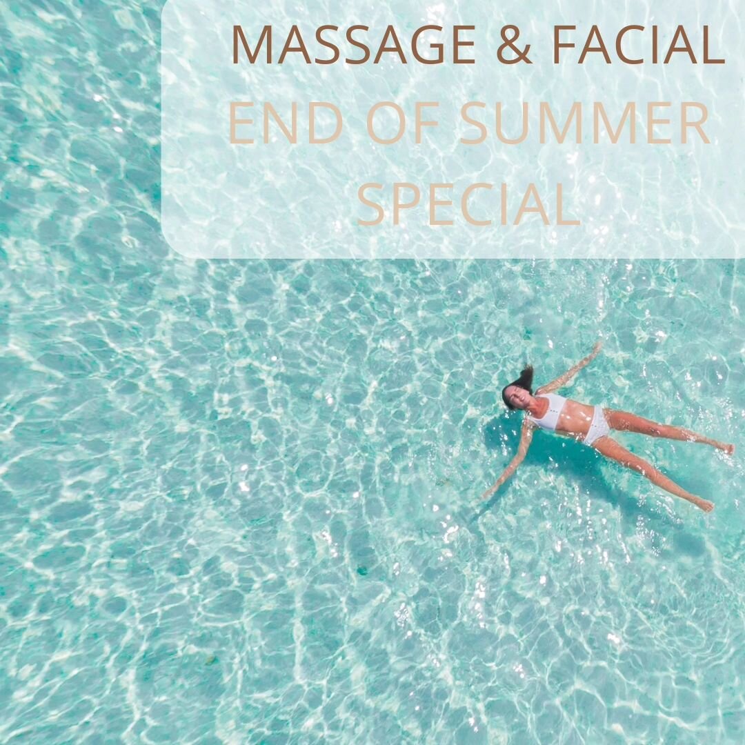 Experience our popular $99 massage and facial combo.

A little bit of tension relief mixed with healthy glowing skin 👌

Upgrade with a Vitamin B infused sheet mask and hand massage, for the ultimate in relaxation. 
That's summer lovin' 🏝