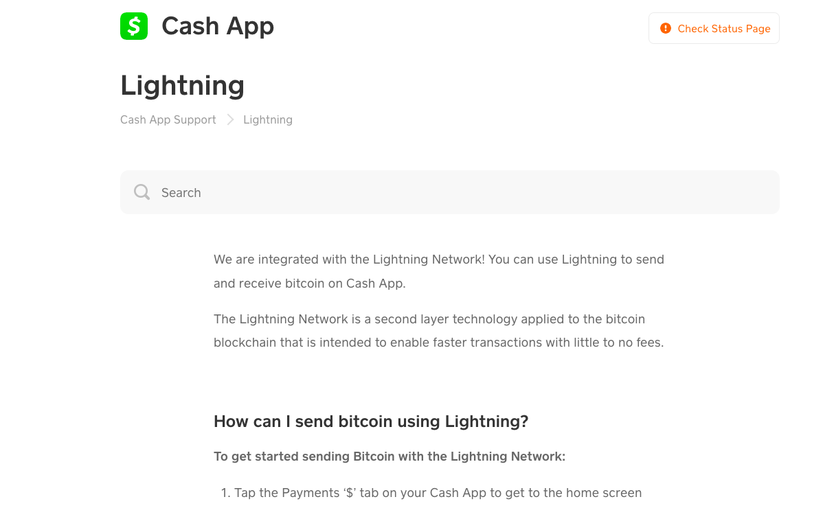 Bitcoin Lightning Product Support Content