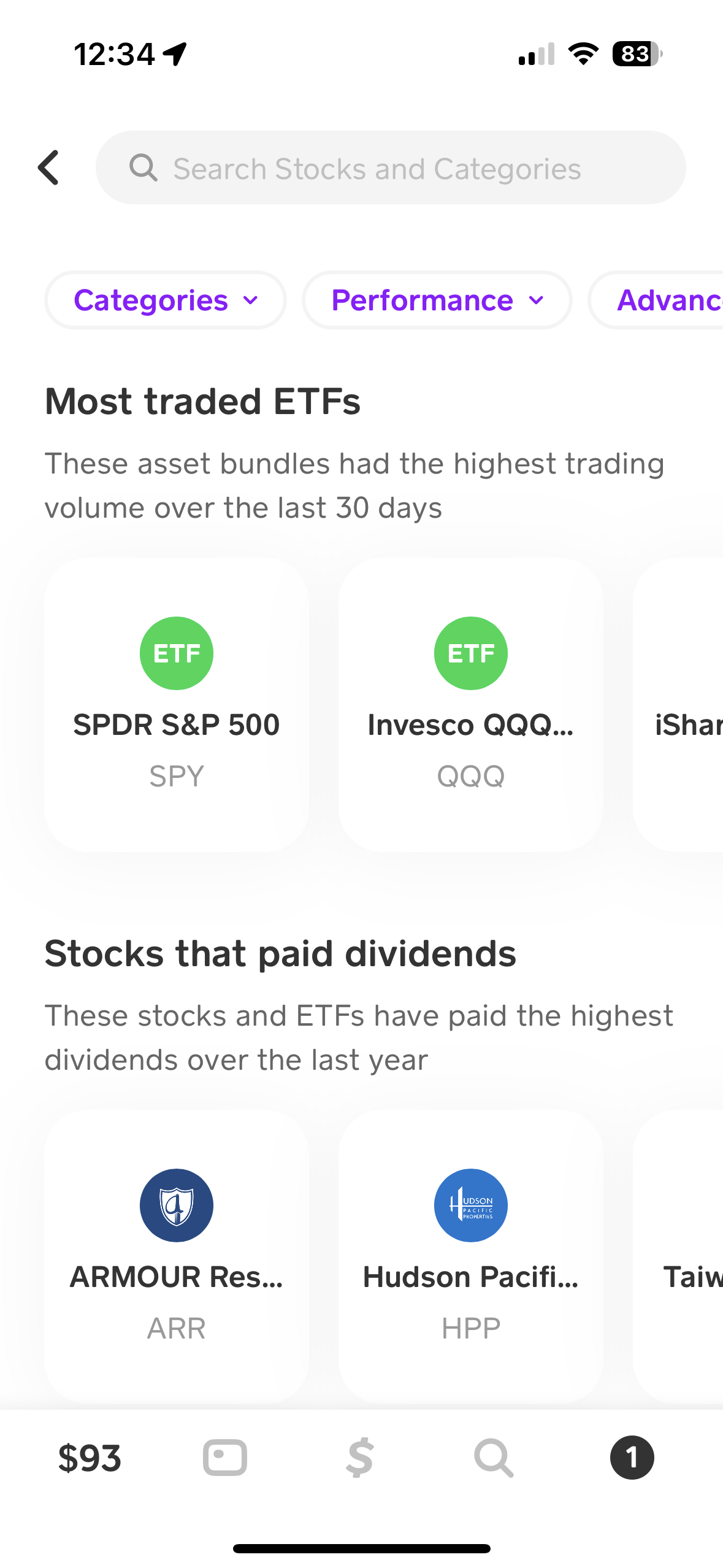 Cash App Investing Search Revamp