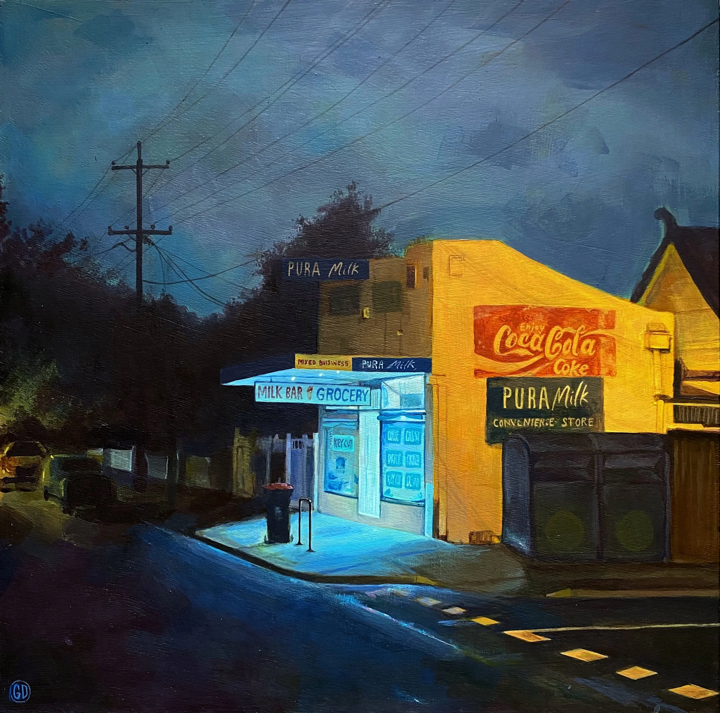 ‘On the corner of Pearson and Sheffield’
- Acrylic on MDF 2025