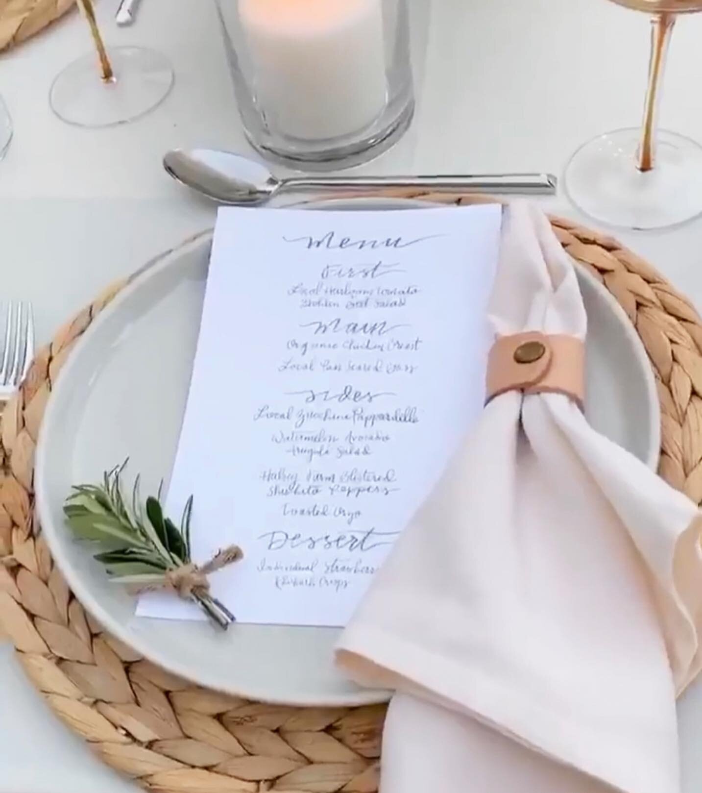 Summer dinner parties are in FULL swing and it feels SO good to be busy again.⁣
⁣
I always love creating hand lettered menus &amp; place cards for an intimate gathering. They add a special touch to any event (even while social distancing). ⁣
⁣
It&rsq