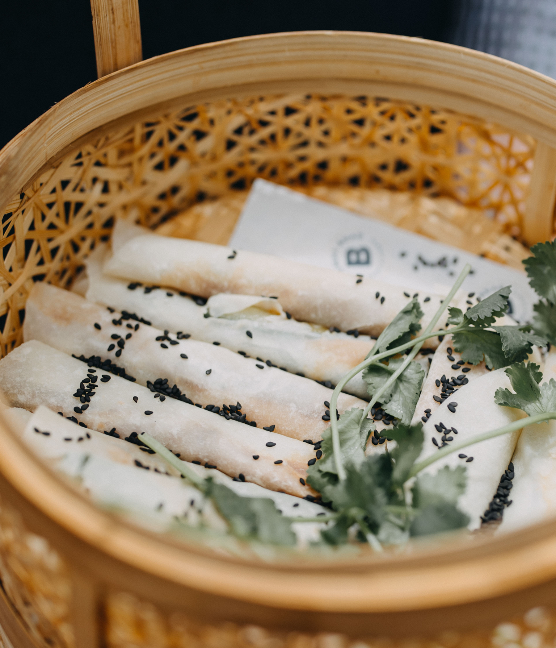 Vegetarian rice paper rolls with nam jim