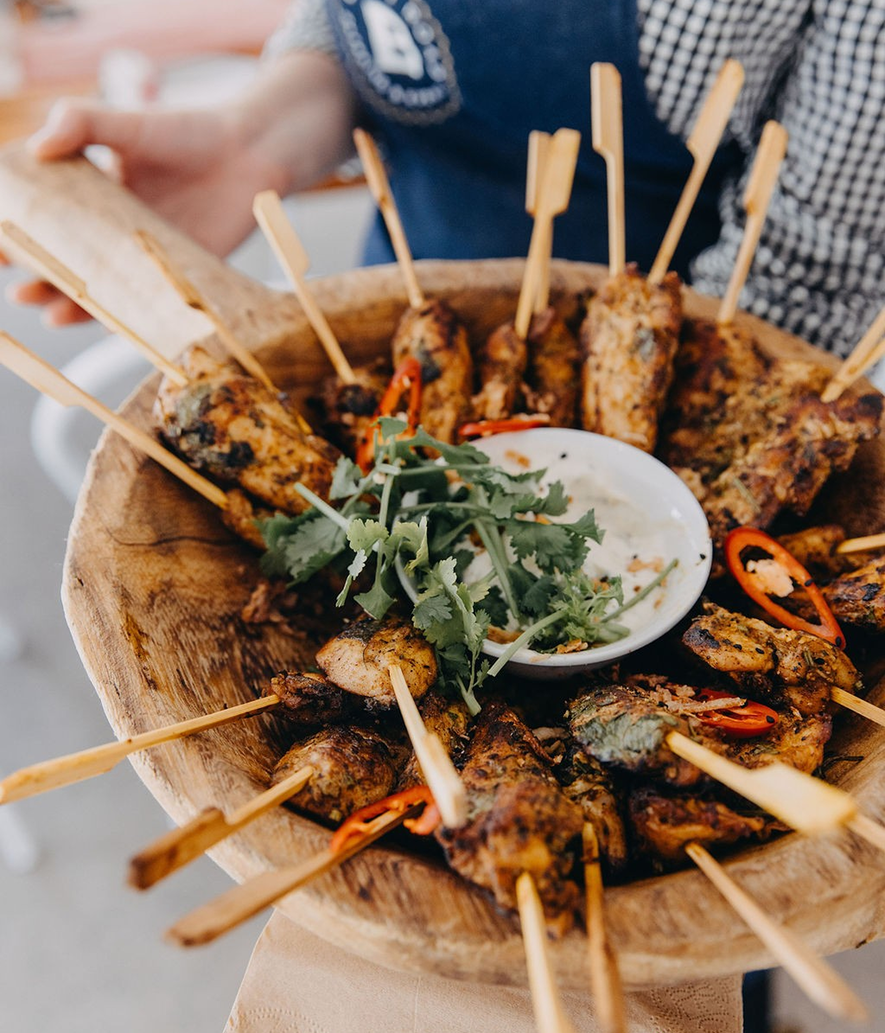 Satay chicken skewer with peanut sauce