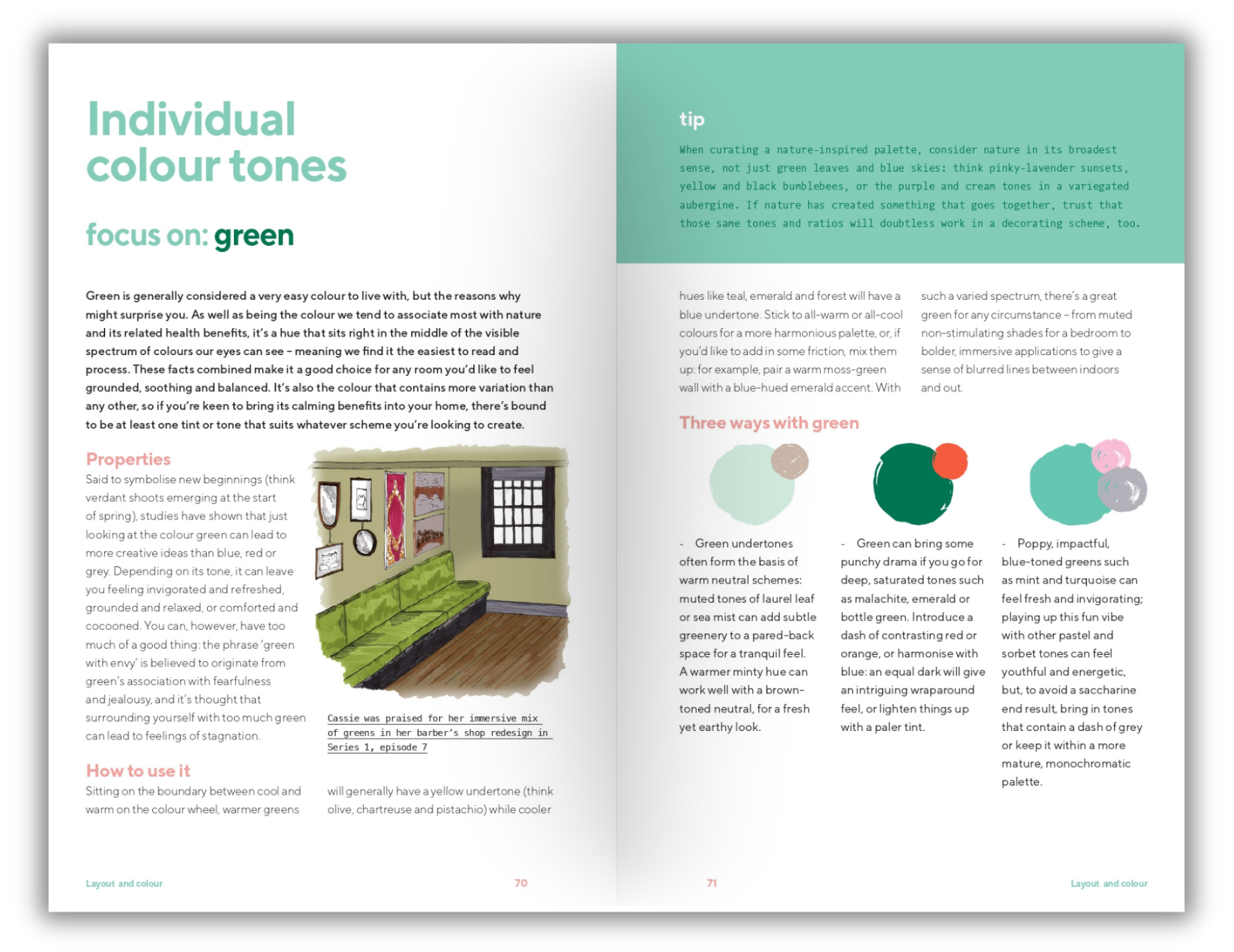 P70-71-Individual-Colour-Tones-Focus-on-Green-Spread-from-Interior-Design-Masters-book-by-Joanna-Thornhill-Web-Layout.png