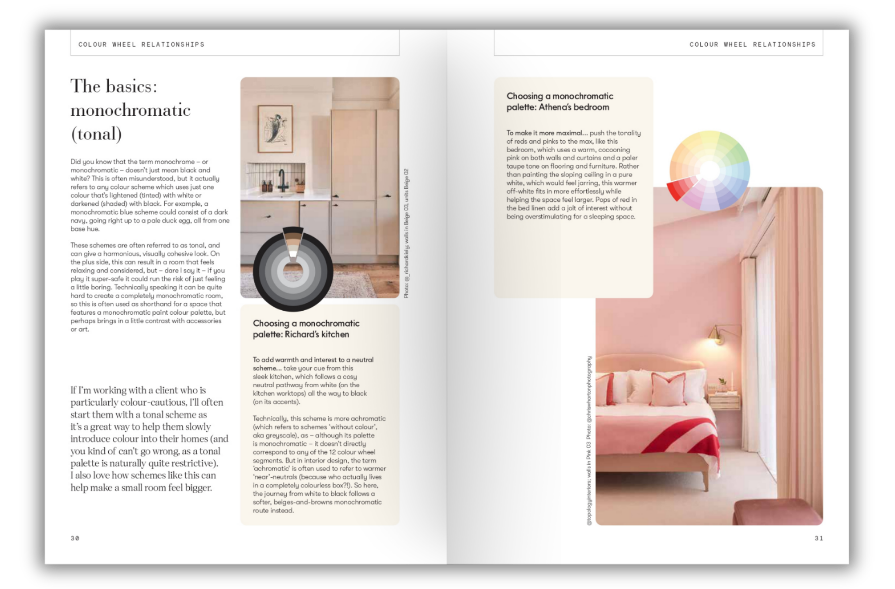 Master-the-Art-of-Colour-by-Tash-Bradley-of-Lick-Content-Production-Joanna-Thornhill-The-Basics-Monochromatic-Colour-Wheel-P30-31-Web-Layout.png