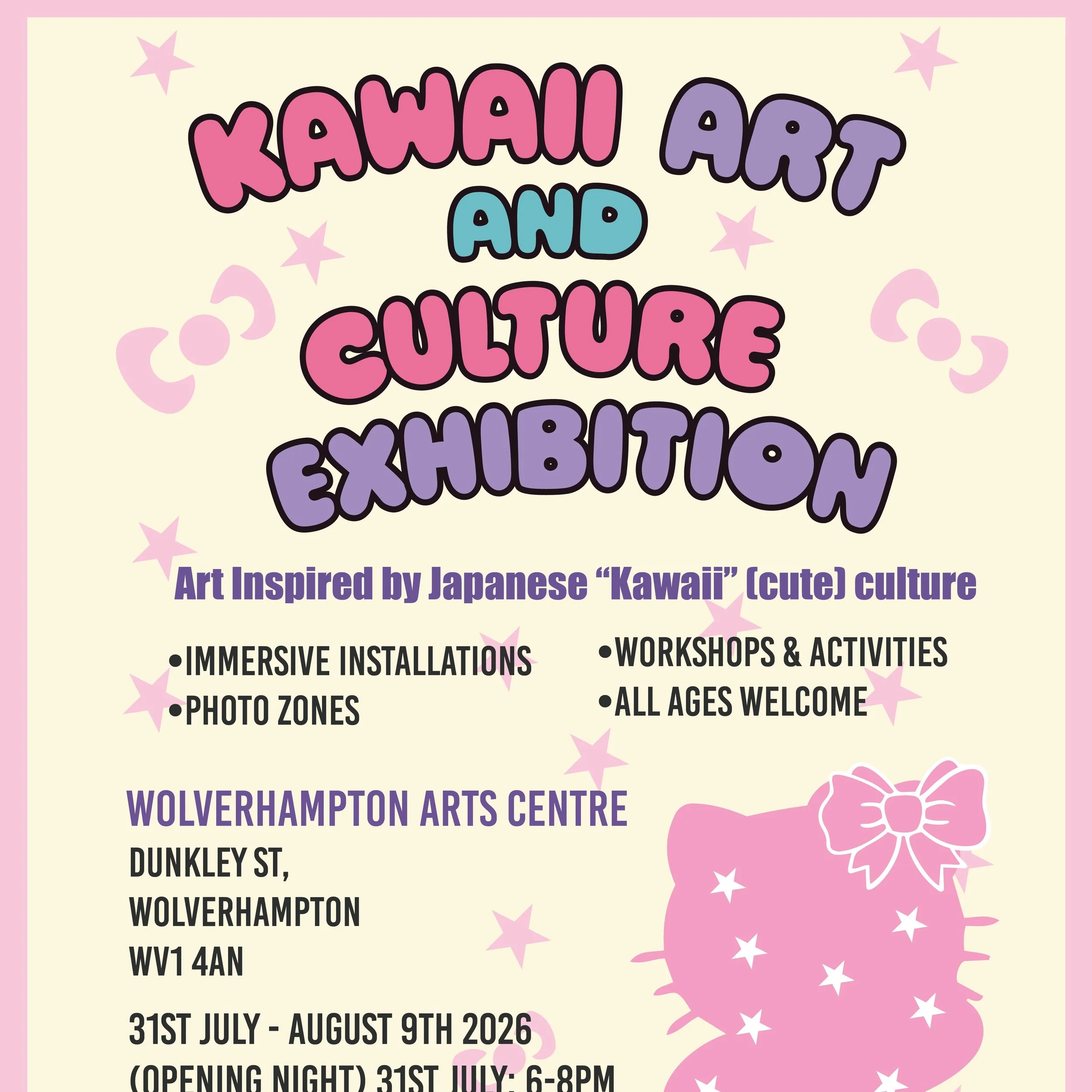 ✨ KAWAII ART AND CULTURE EXHIBITION 🇬🇧🎀💖
Get ready for maximum cute! A unique UK exhibition of artworks inspired by Japanese Kawaii culture curated by @tamla_stylez 
🌸 What&rsquo;s On:
&bull; Immersive installations &amp; photo zones 📸
&bull; C