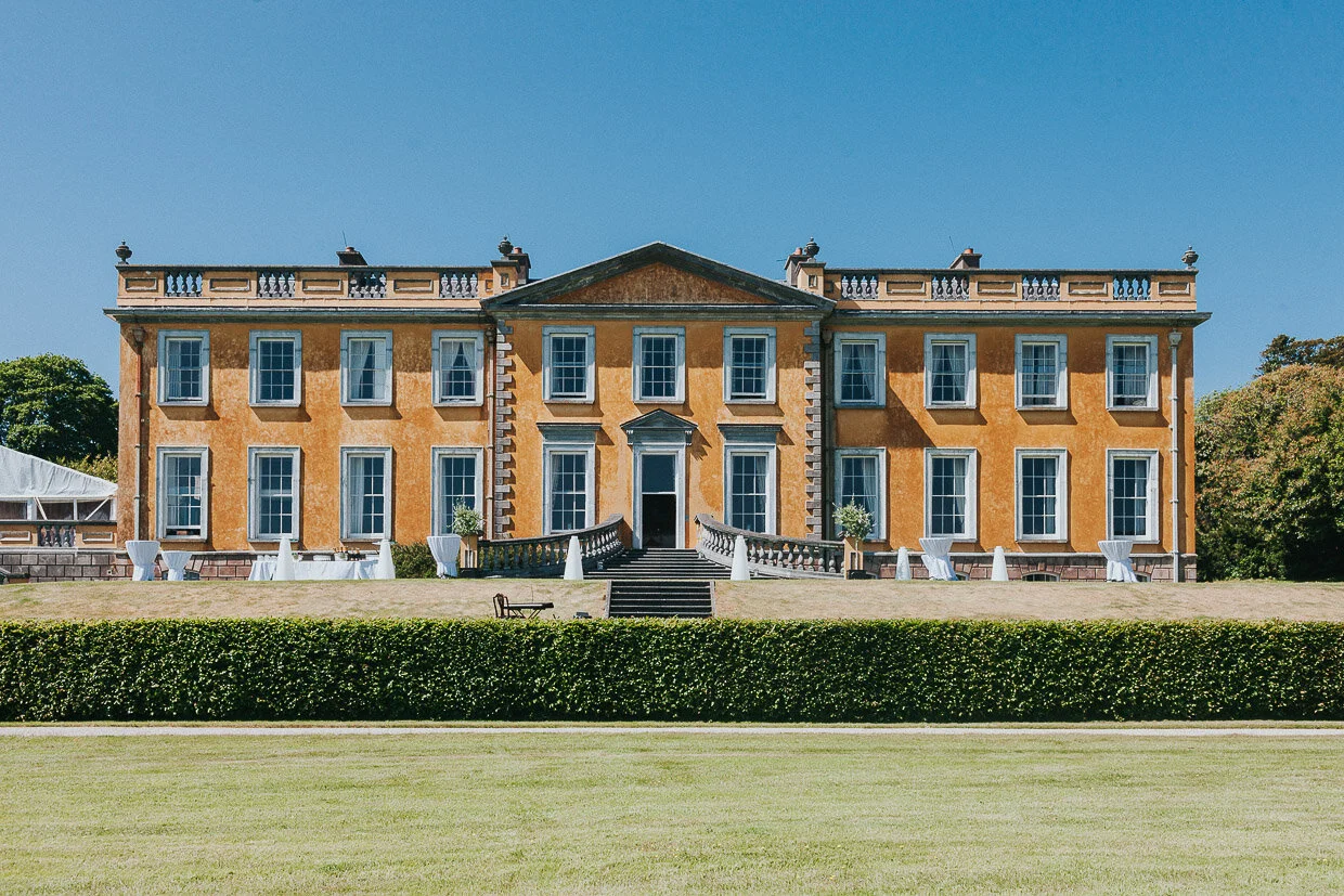 Iconic view of the back of the Estate's main house on the Ballynatray Estate for a Cork Wedding